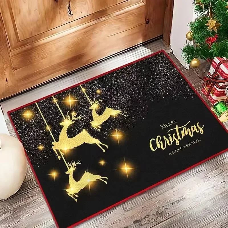 Christmas Tree Print Rug Doormat Welcome Mat Merry Chirstmas Entrance Carpet Rug Soft Living Room Carpet Bedroom Home Decoration