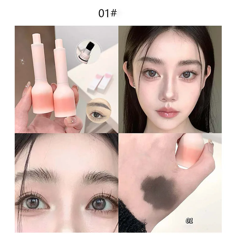 Pennello quadrato liquido Tintura per sopracciglia Riempimento rapido Attaccatura dei capelli Setole morbide Resa cromatica Trucco impermeabile Potenziatori per sopracciglia selvaggenuovo