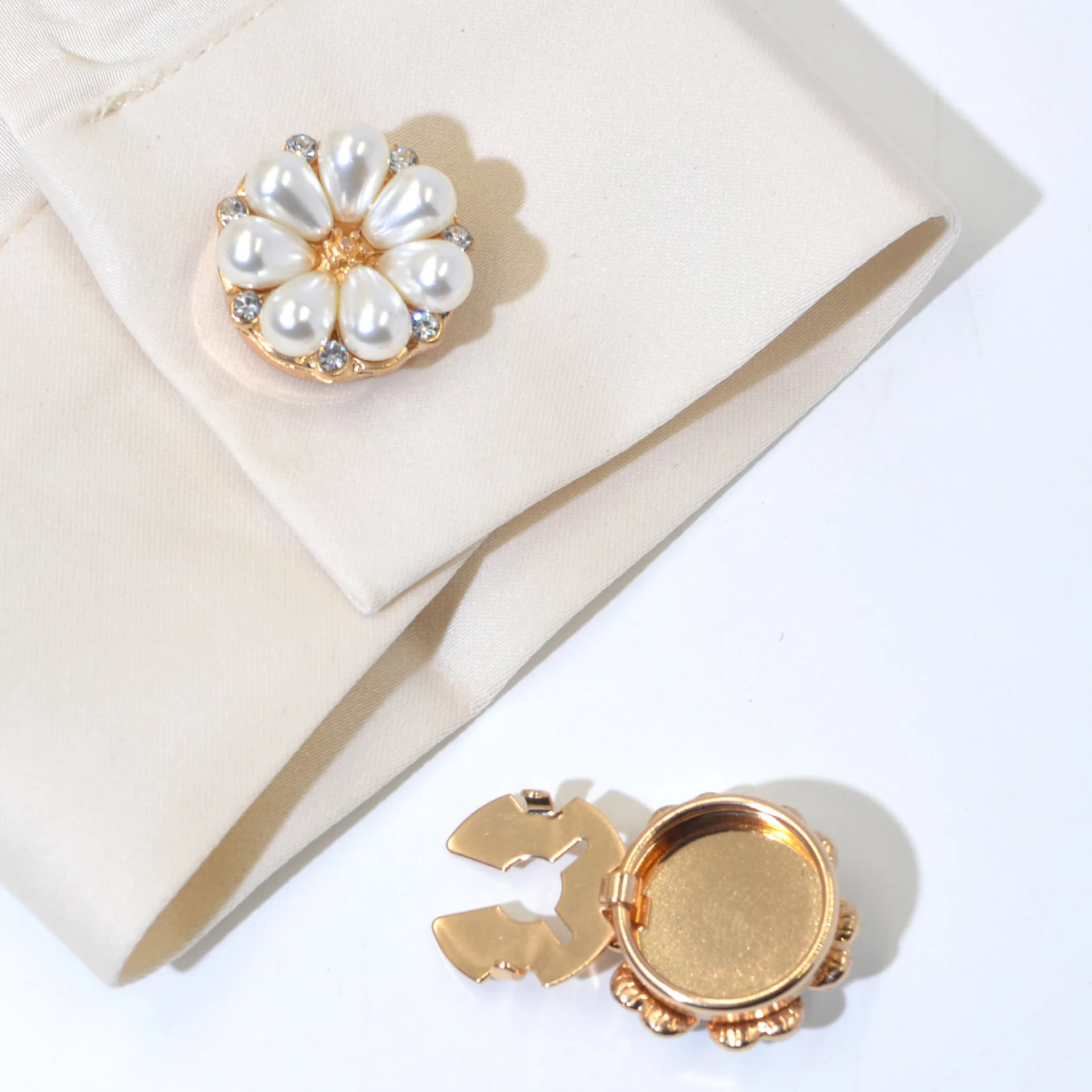 

1 шт. элегантные чехлы на пуговицы со стразами и жемчугом, шикарные зажимы с цветочным принтом для женщин, для шитья, DIY, ремесленный декор, украшение