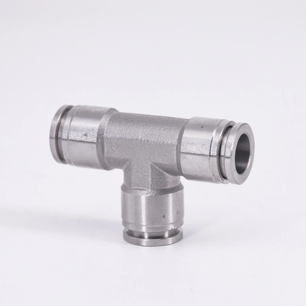 4mm 6mm 8mm 10mm 12mm 14mm 16mm Tee 3 Way Spliter Pneumatic 304 Stainless Steel Push In Quick Connector Release Air Fitting Brew