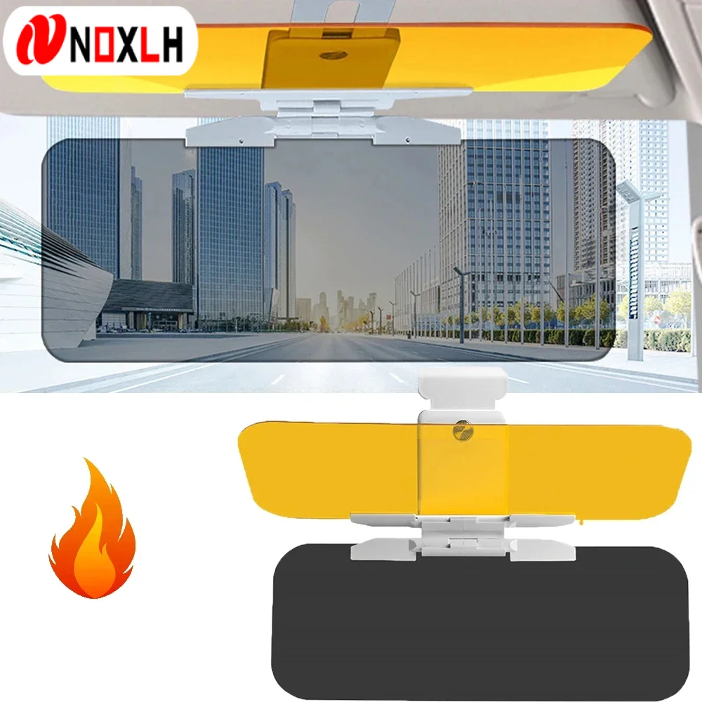 Car Sun Visor HD Anti-UV Day Night Anti-dazzle Goggles Clip-on Driving Vehicle Shield for View Visor Rotatable Driving Mirror