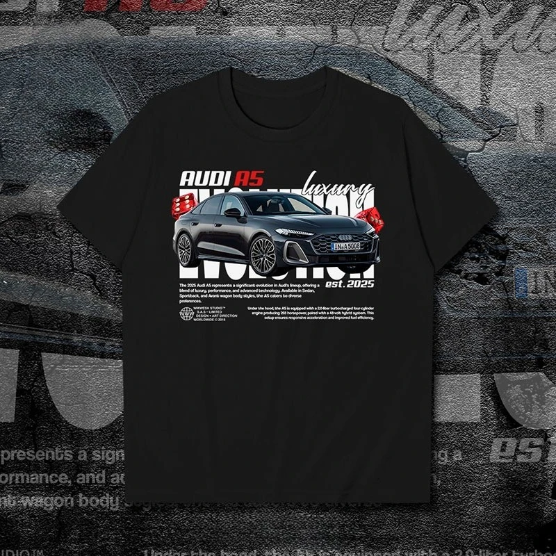 

Car Audi S4avant Four-wheel Drive Crock Pot Wagon Short-sleeved T-shirt Men's and Women's Car Fans Street T-shirt Top
