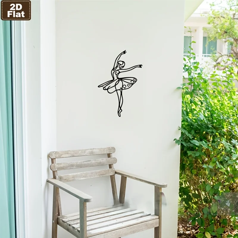 CIFBUY Metal Wall Art Minimalist Ballet Dancer Iron Craft Sculpture Indoor Outdoor Home Living Room Bedroom Decor Plaque