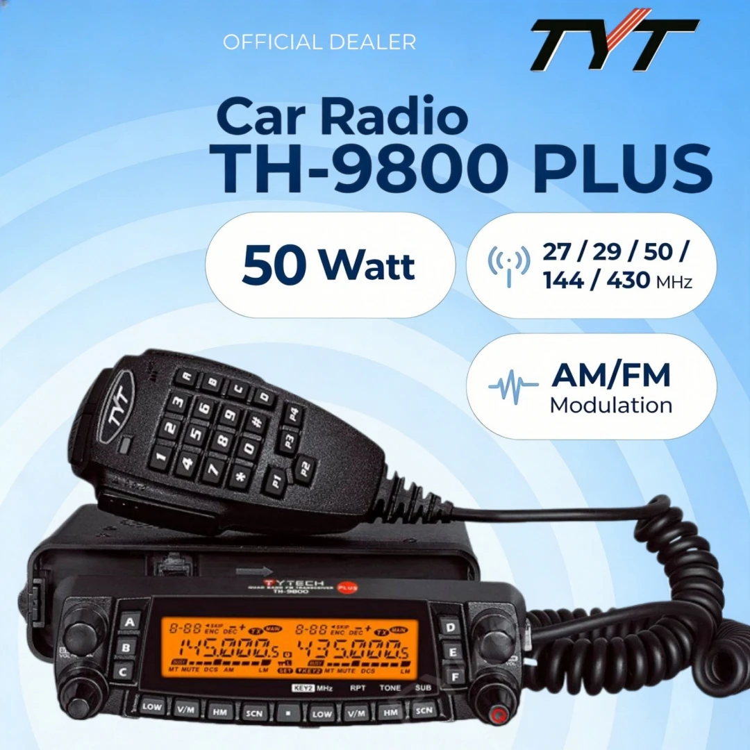 

Мобильная автомобильная радиостанция TYT TH-9800 Quad Band TH 9800 50W TH9800 PLUS, мобильный трансивер, автомобильная радиостанция для радиолюбителей, базовая станция