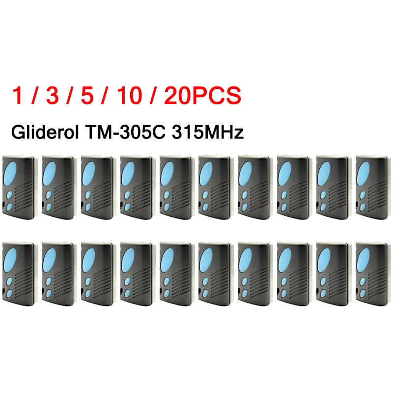 1~20PCS Gliderol TM305C GRD GTS 2000 TM-305C Garage Door Remote Control Hand Transmitter Garage Door Opener 315MHz Rolling Code