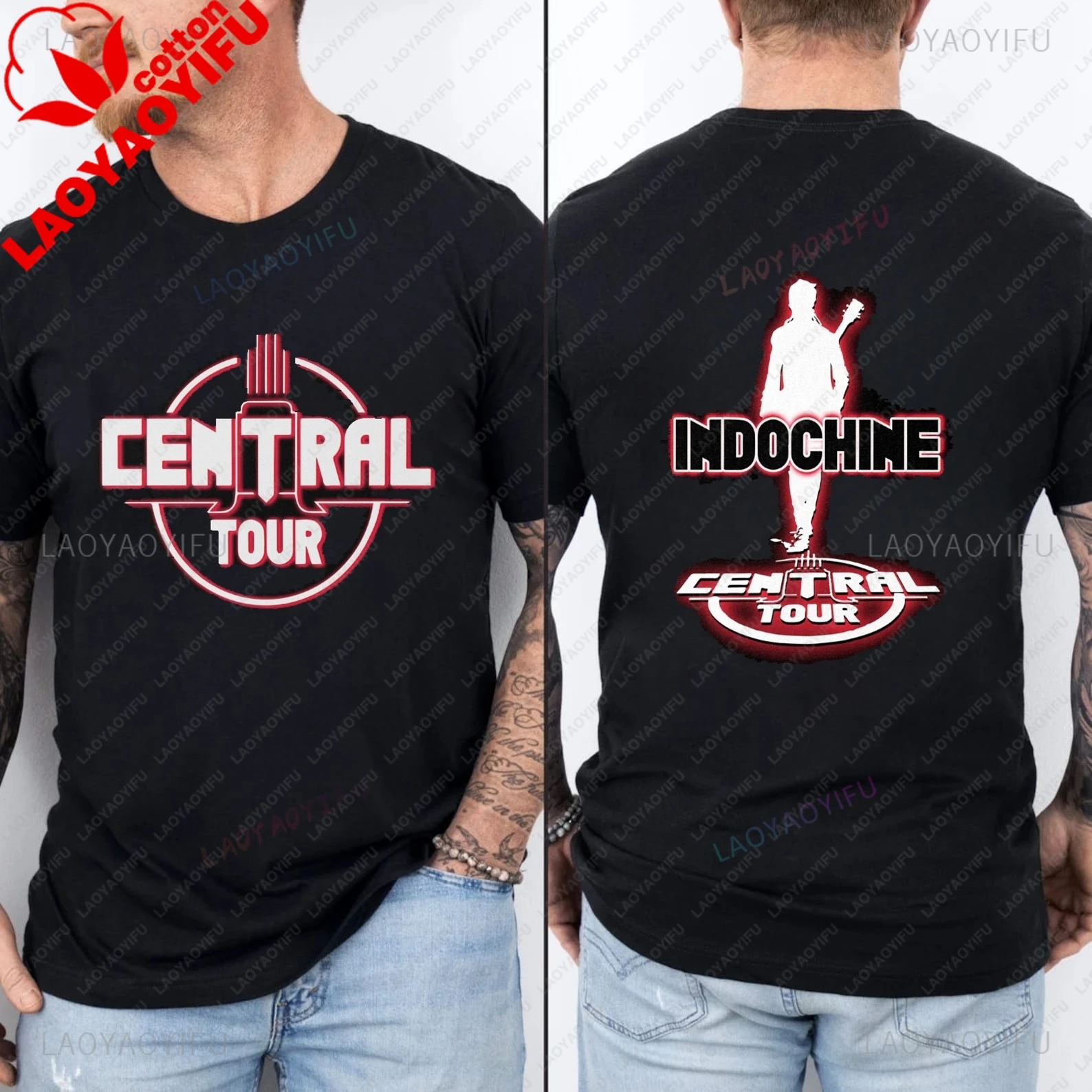 French Band Indochine Classic Poster Print Fashion T-shirt, Unisex Casual Shirt, Spring/summer Quality Cotton Round Neck T-shirt