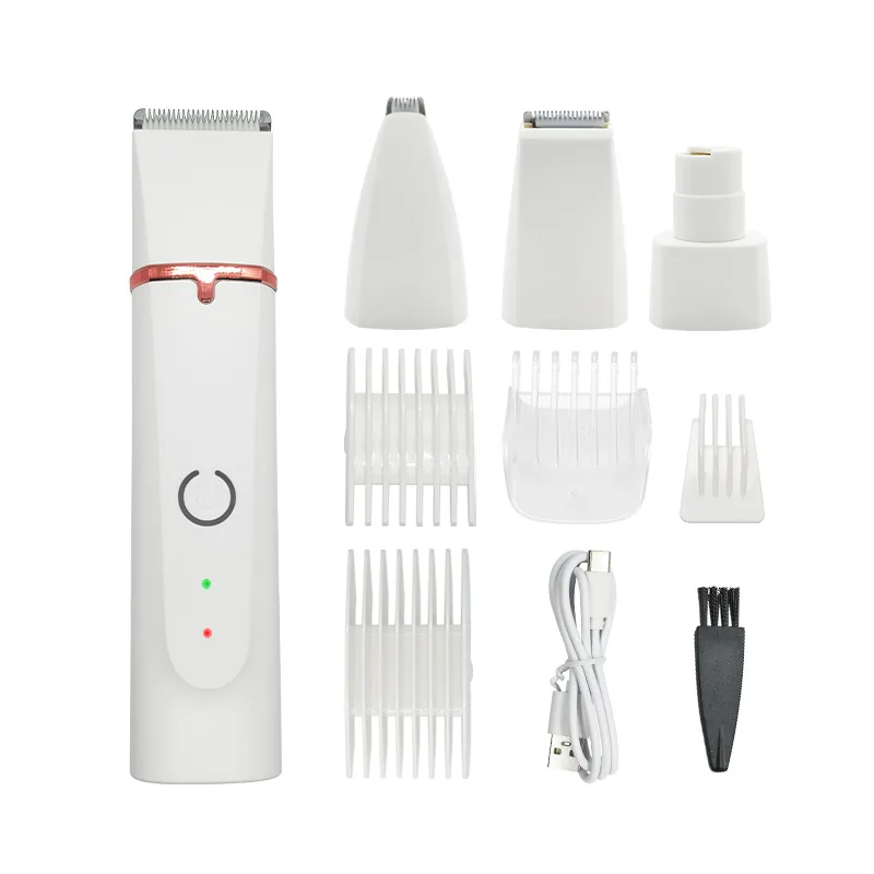 

Бесшумная беспроводная машинка для стрижки собак с 4 сменными насадками - водонепроницаемый триммер для лап, глаз, ушей и задней части тела