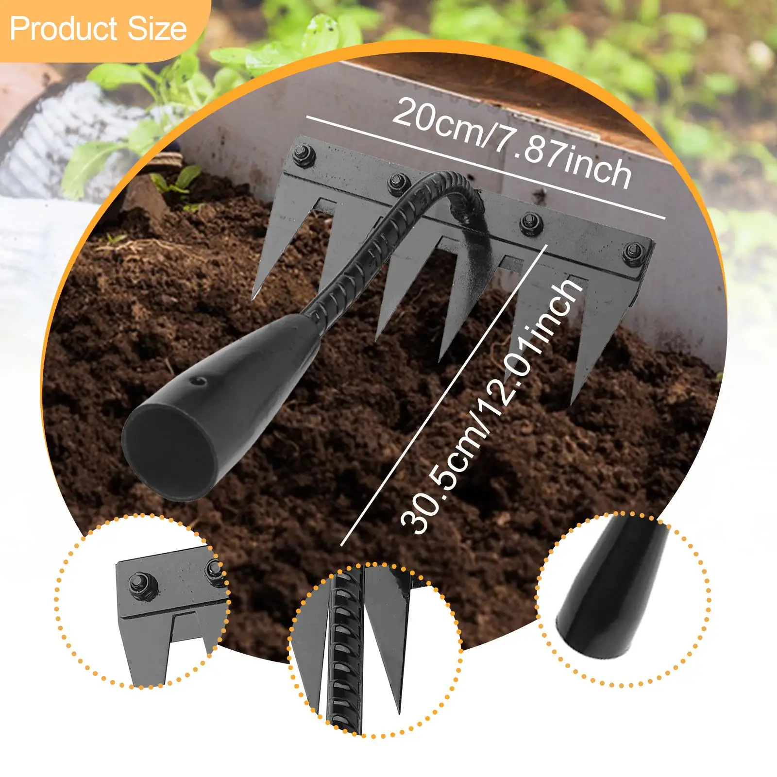 Garten-Unkrautrechen, robustes Handwerkzeug, Gartenrechen aus Metall, einfach zu bedienen, robust, vielseitig, praktisch, für Gartenarbeit, Hof, Hausbesitzer