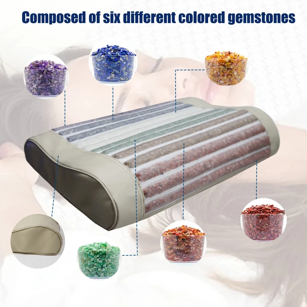 クリスタル枕翡翠宝石マッサージマイナスチャクラ首の痛みを和らげる翡翠枕トルマリンマイナスイオン