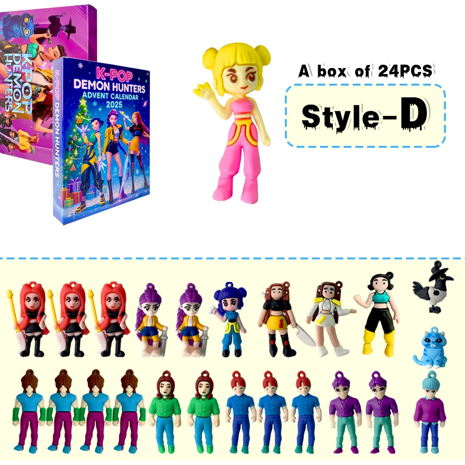 Kpop Demon Hunters Calendario de Adviento de Navidad Huntrix Rumi Mira Zoey SAJA Boys Derpy Tiger Blind Box Juguetes Decoración