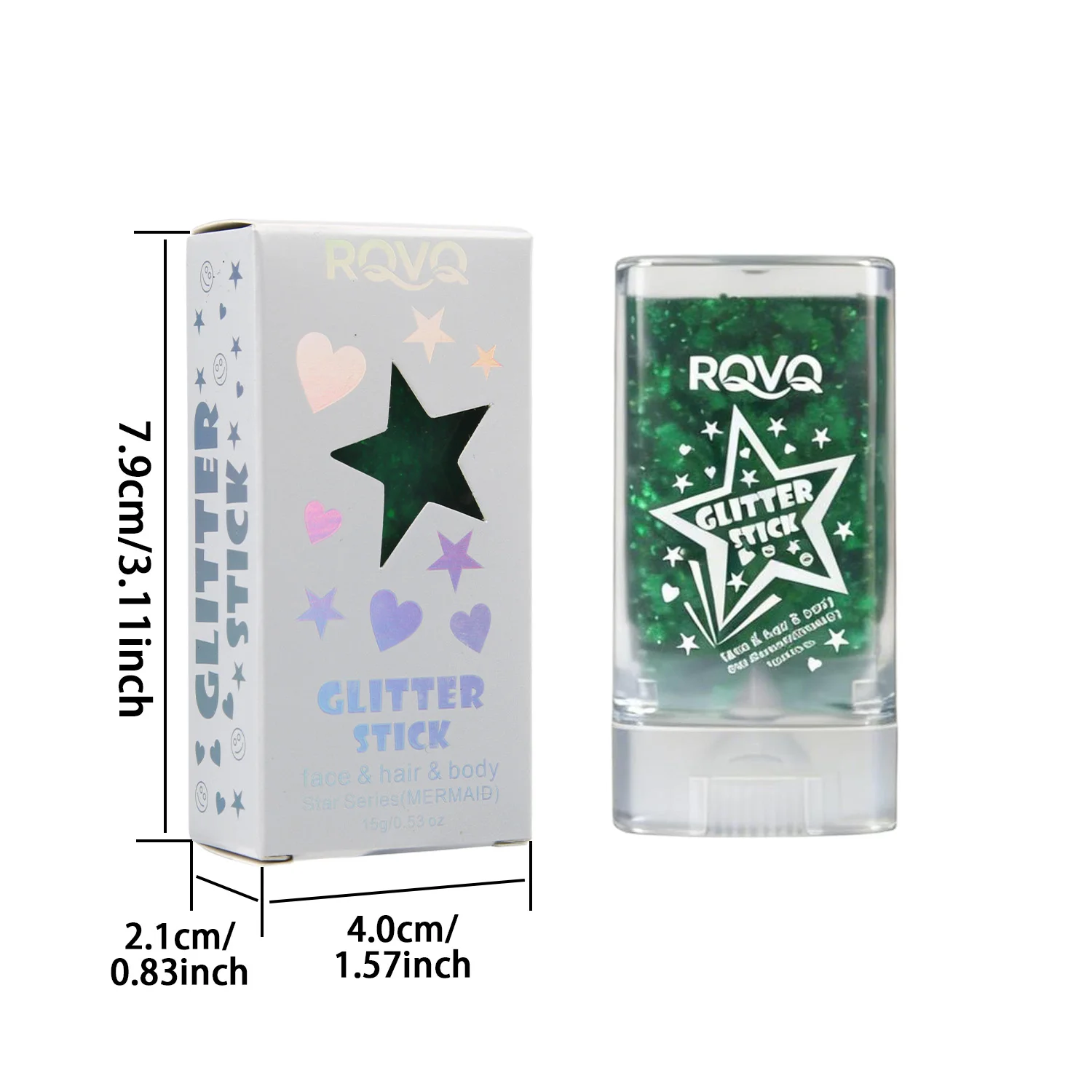 Glitter Stick Gel | Versatile Sparkler, Rotating Dispenser, Intense Luster for Face, Body & Festival Looks