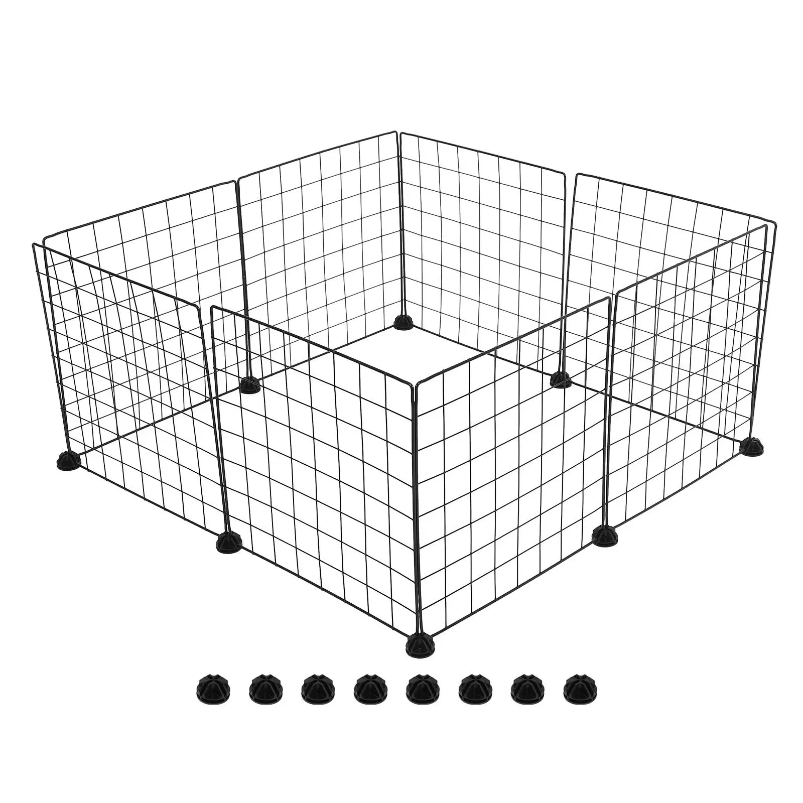 

8pcs Small Animal Fence Enclosure Large Design Adjustable Size Portable Playpen Indoors Outdoors Durable Iron Puppy Rabbit