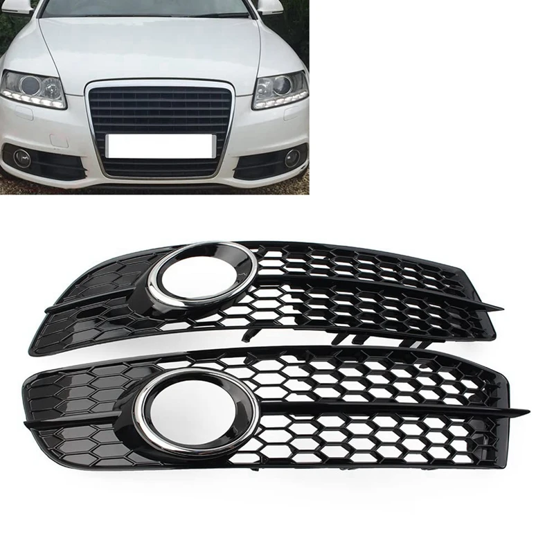 

Front Bumper Fog Light Grille Cover 4F0807681Q 4F0807682Q For A6 C6 S-Line Facelifted 2009-2012 Accessories