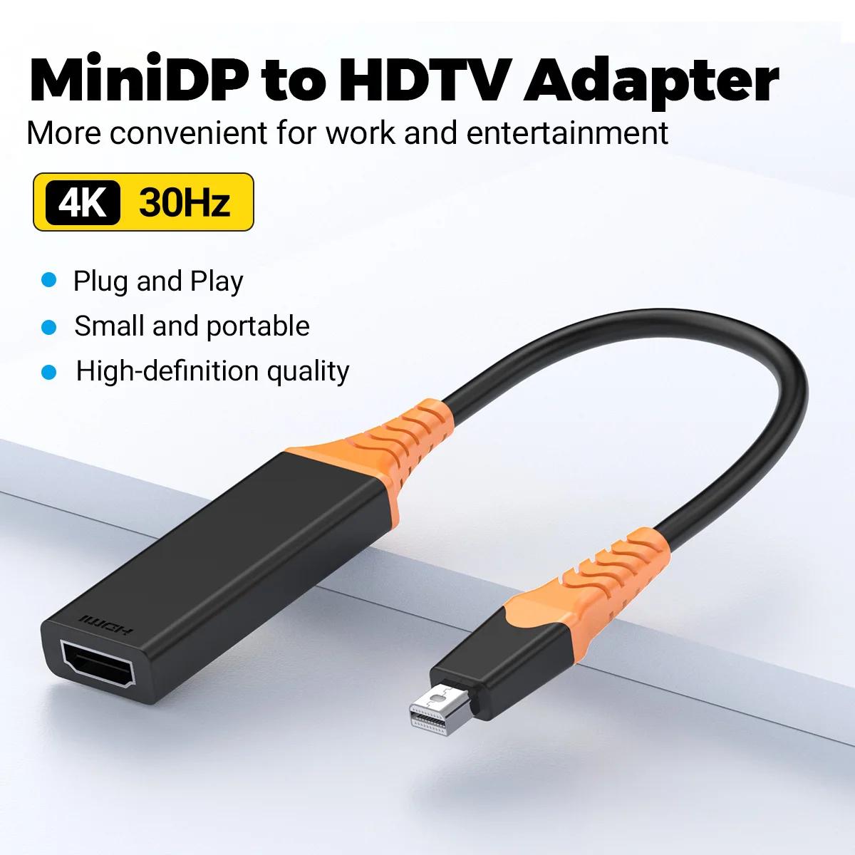 Gopala Mini DisplayPort to HDTV 4K Adapter Compatible with MacBook Air/Pro Microsoft Surface Pro/Dock Monitor Projector