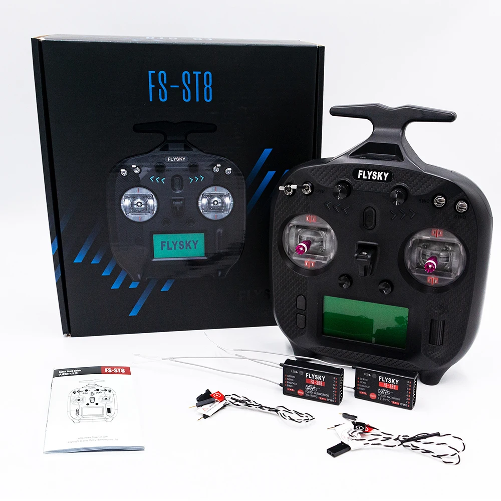 FlySky FS-ST8 2.4GHz 10CH Radio Transmitter ANT RGB Assistant 3.0 With SR8 Receiver for RC Drone Airplane Car Boat