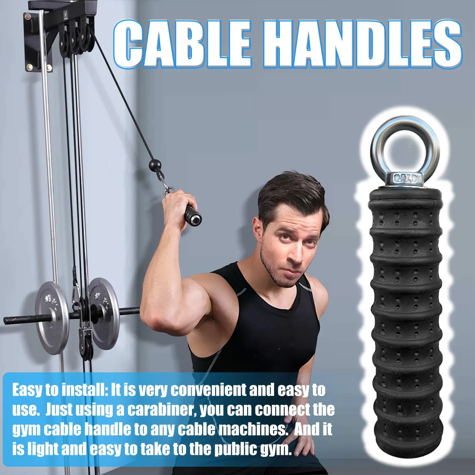 Gym Push Down Handle Ergonomic ExerciseHandle Grips For Cable Machine Attachment Arm Muscle Fitness Equipment