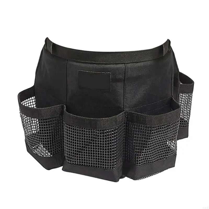 P0UE Bucket for Cleaning and Gardening Tools Water-Resistant Mesh Pockets, Fits 3.5 to 5 Gallon Buckets (Black)