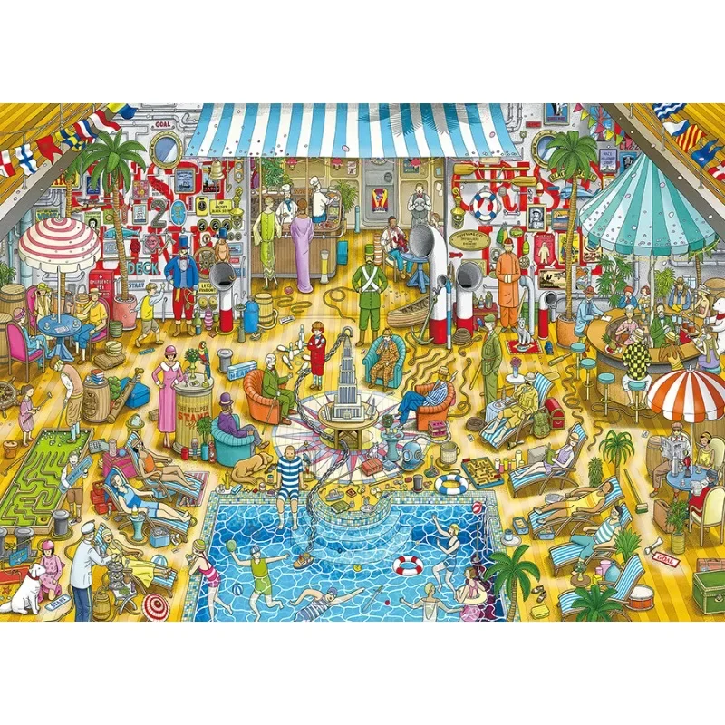 Puzzle en papier 70x50cm pour adulte, 1000 pièces, fête à la piscine, célèbre série personnalisée, jouets éducatifs, cadeaux artisanaux