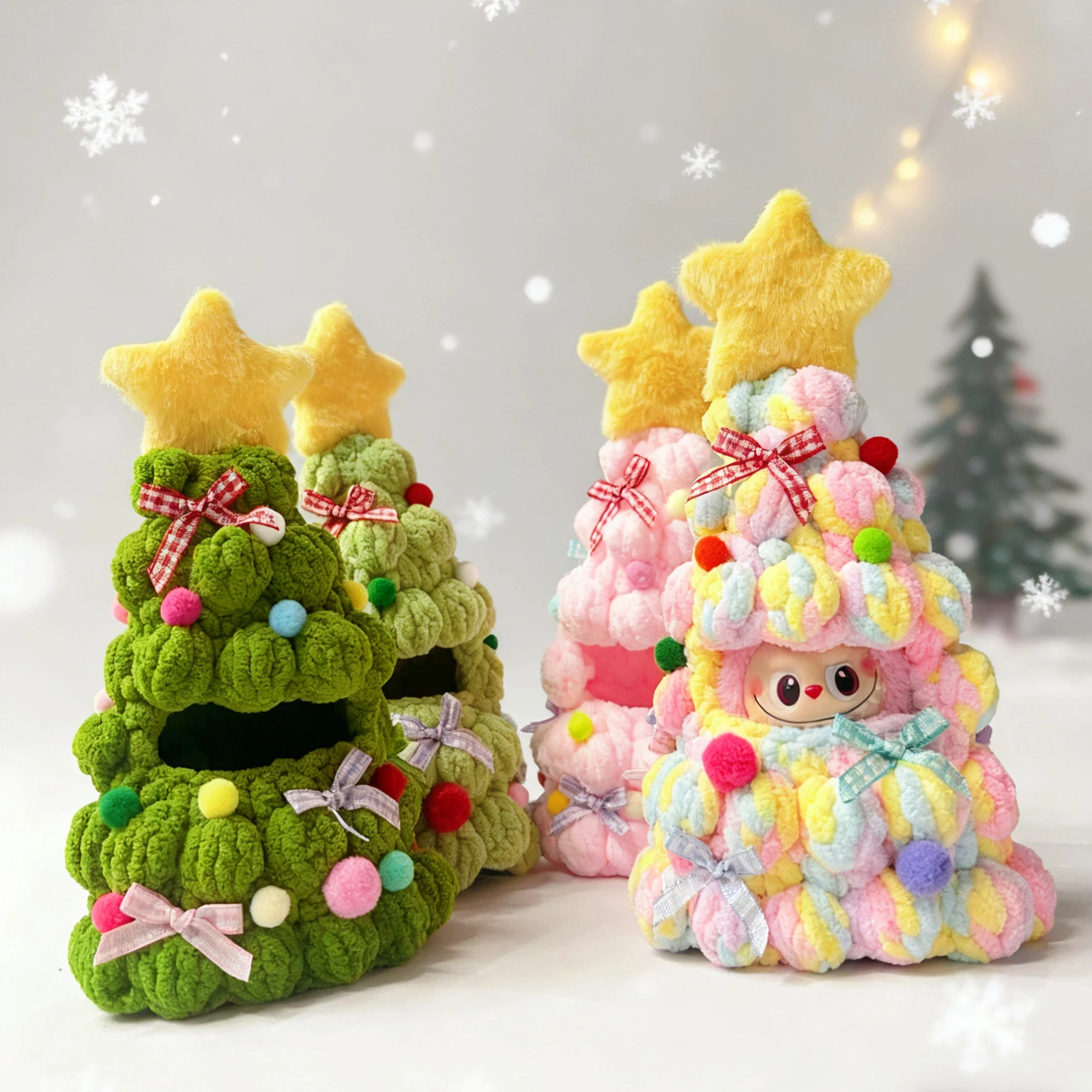 

10-17cm for Labubu Handmade Weaving Christmas Tree Clothing Cream Cake Cute Doll DIY Accessories Christmas Children's Gift Toy