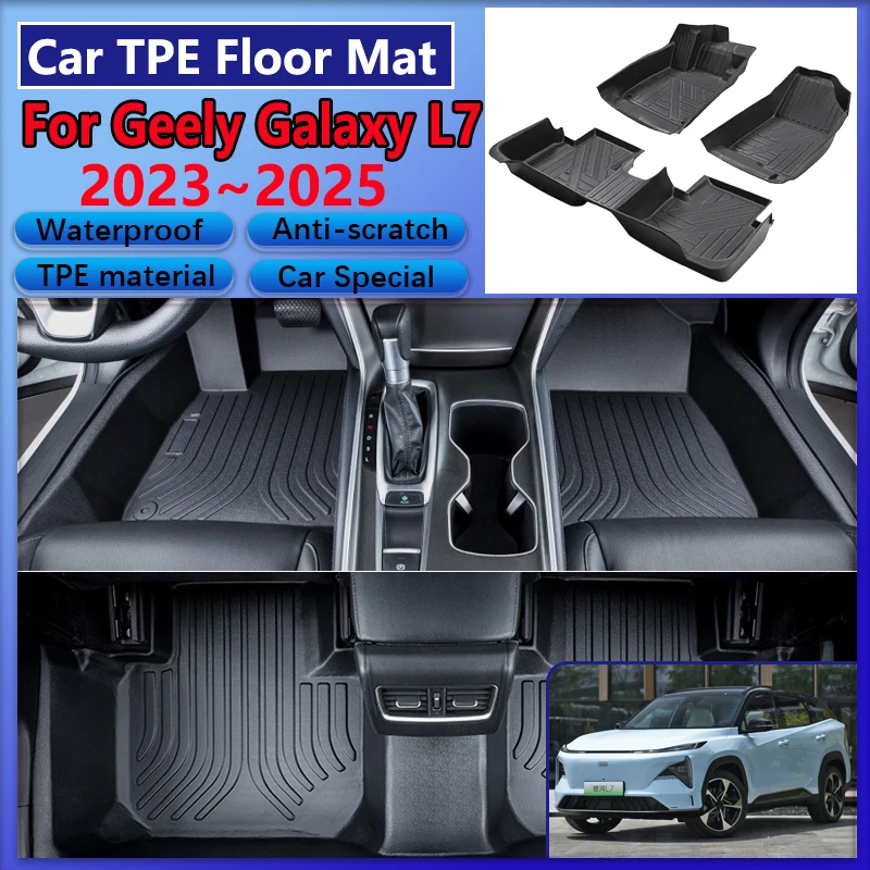 

Car TPE Floor Mat For Geely Galaxy L7 2023~2025 2024 Dirt-resistant Mud Carpet LHD TPE Foot Pad Full Set Rug Tappeto Accessories