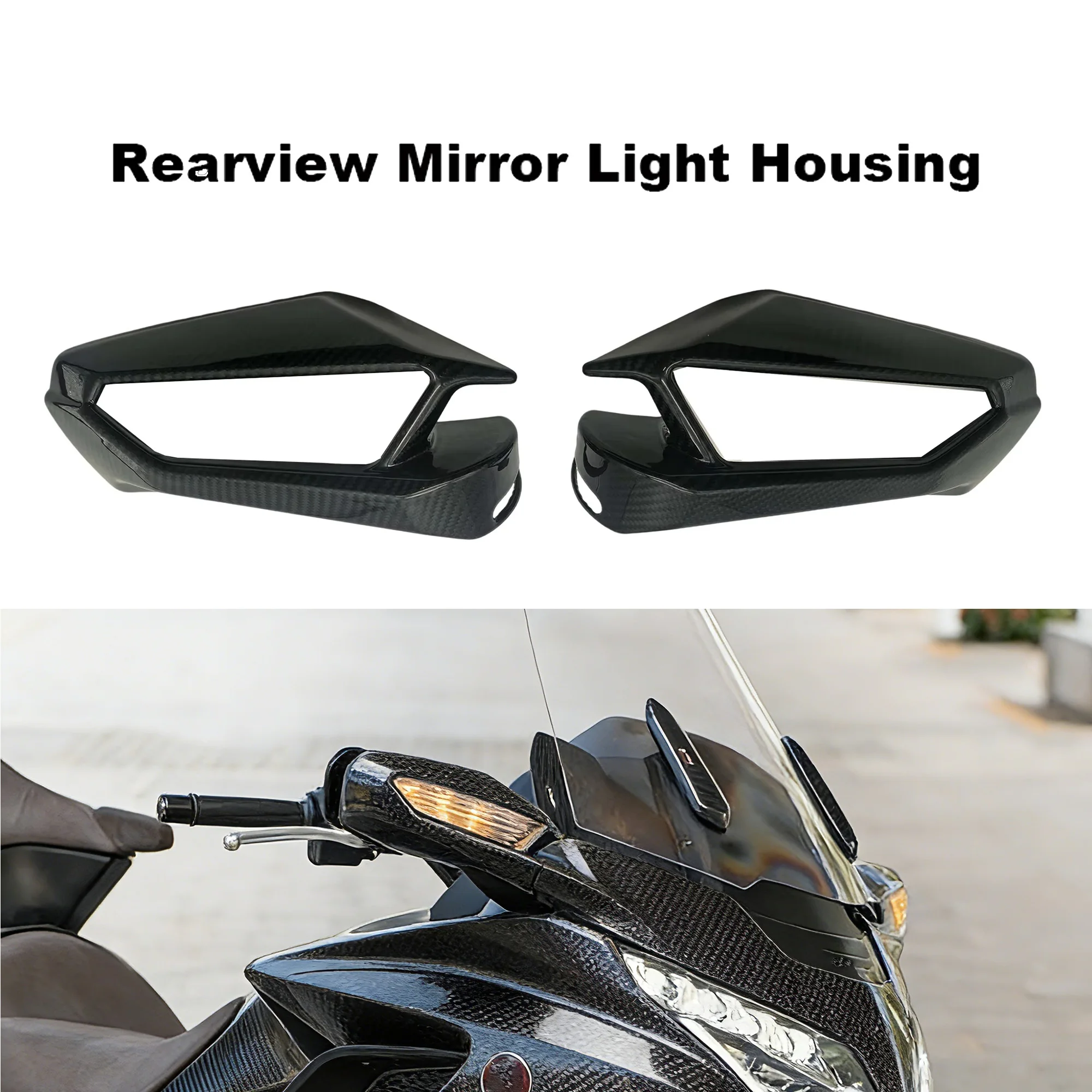 For Honda Golden Wing DOLD WING GL1800 New Model Frame Blackened Carbon Fiber Rearview Mirror Lamp Shell 18-24 Years