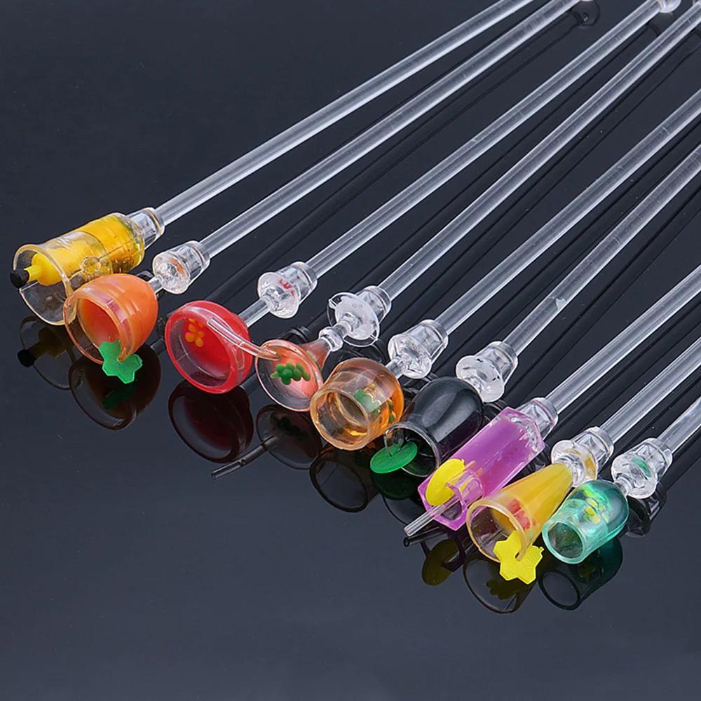 Acrylic 10Pcs/set Kitchen Juice Agitator Wine Swizzle Stick Drink Mixer Stirring Stick Bar Tool