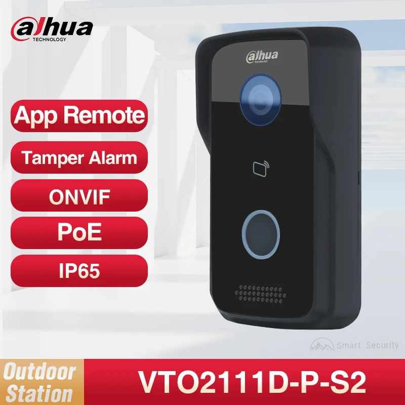 Dahua Video Intercom Doorbell Outdoor PoE Camera HD Night Vision Full Digital Camera Supports APP & IC Card Unlock VTO2111D-P-S2