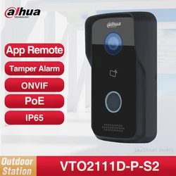 Dahua-timbre de videoportero para exteriores, cámara PoE HD de visión nocturna, cámara Digital completa, compatible con aplicación y tarjeta IC, VTO2111D-P-S2 de desbloqueo