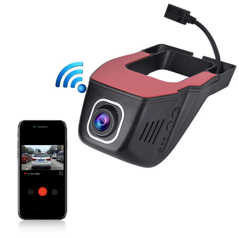 

Hot Selling Full HD Hidden Dash Cam Front Facing Single 1080P Car Mounted DVR Black Box with WiFi