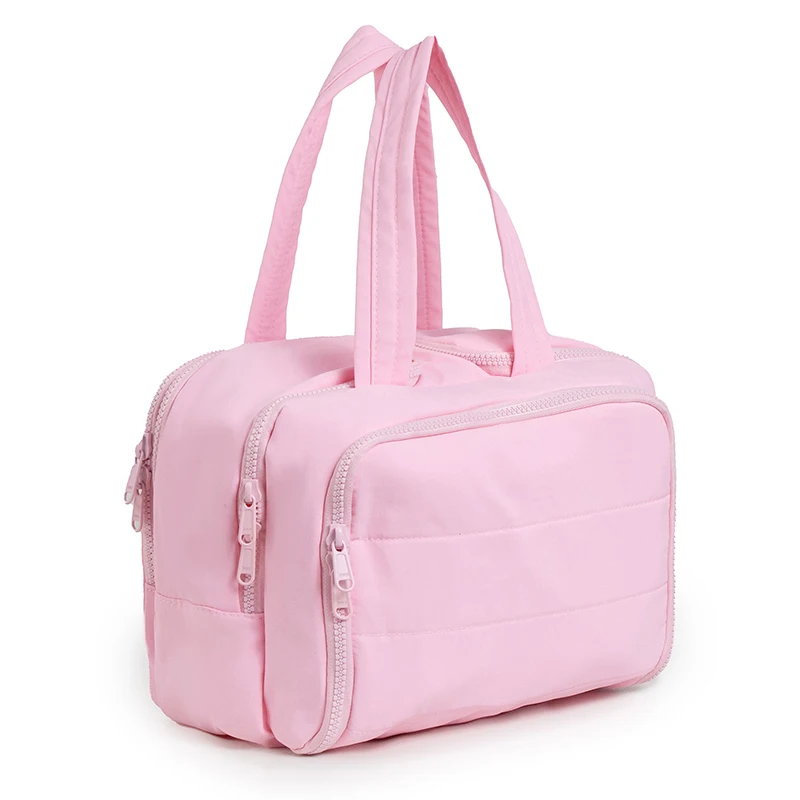 

Tote Bag Woman Large Capacity Makeup Bag Travel Skincare Toiletry Storage Organizer Handbag Solid Zipper Cosmetic Case Wash Bags