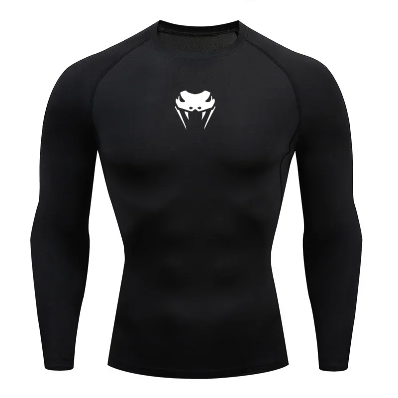 Sports Quick-drying T-shirt Men O-Neck Compression Shirt Gym MMA Long or Short Sleeve T-shirt Men\'s Rashguard Sports Top Tees