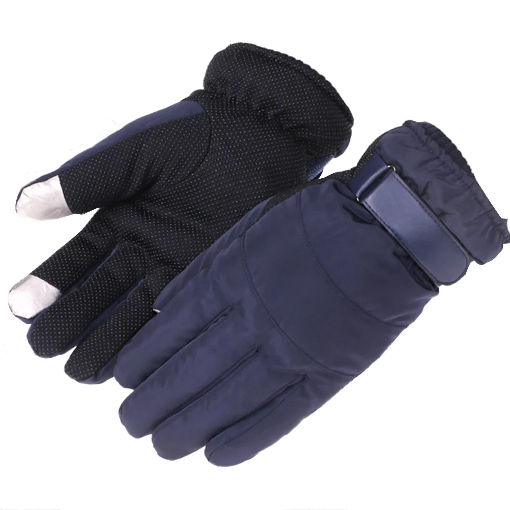 

Screen Gloves for Cold Weather Anti-Slip Palm Hook and Loop Closure Unisex Winter Ski Gloves for Hiking Climbing