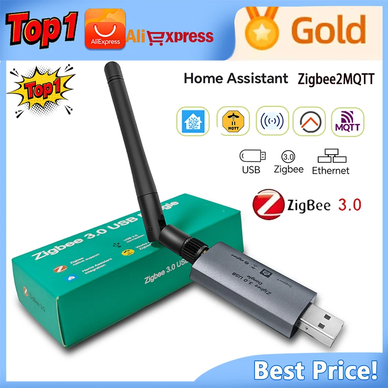 

Timethinker Zigbee3.0 USB Dongle Plus Universal ZigBee Gateway Universal Zigbee USB stick Support Home Assistant Zigbee2MQTT