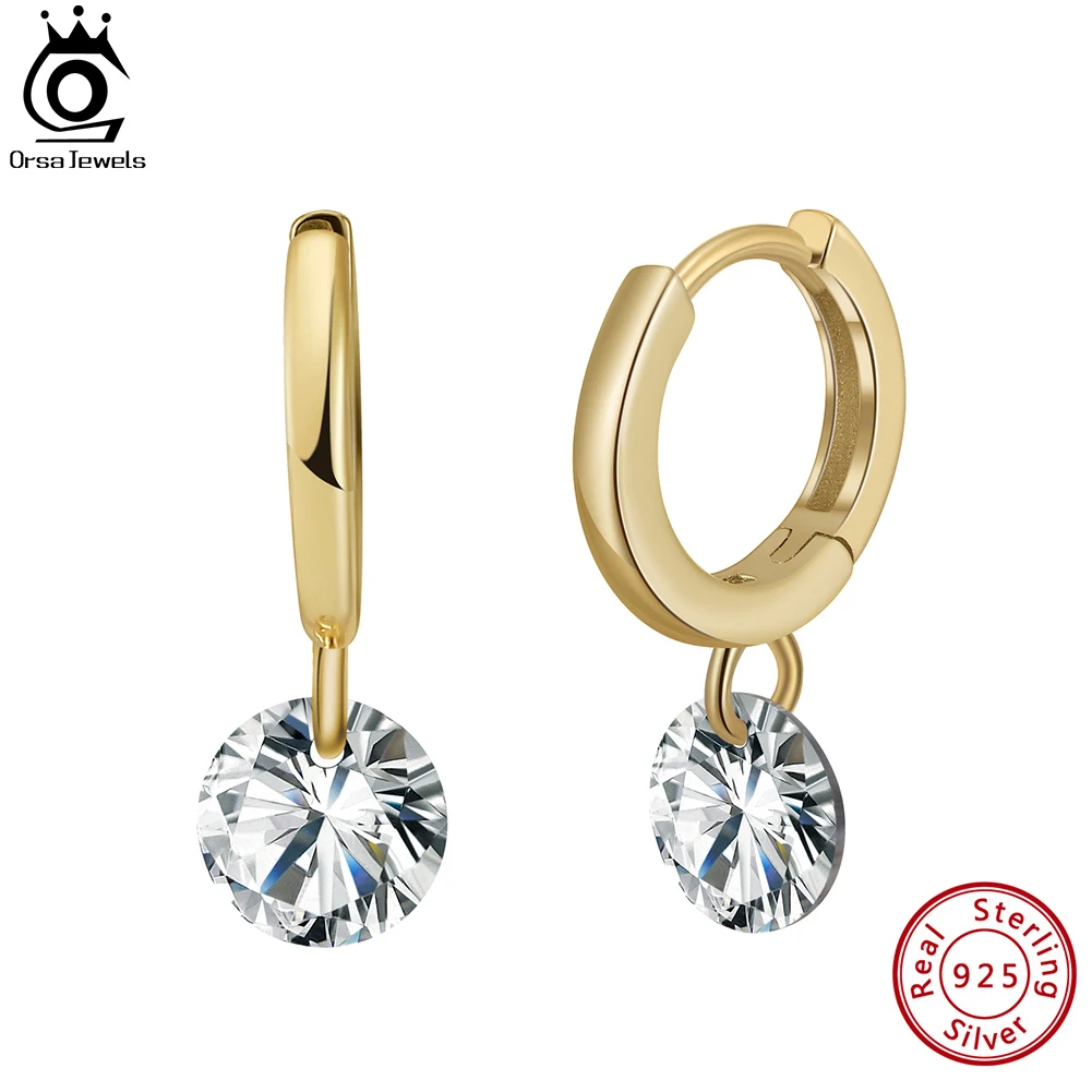 

Женские серьги-кольца из серебра 925 пробы, с фианитом