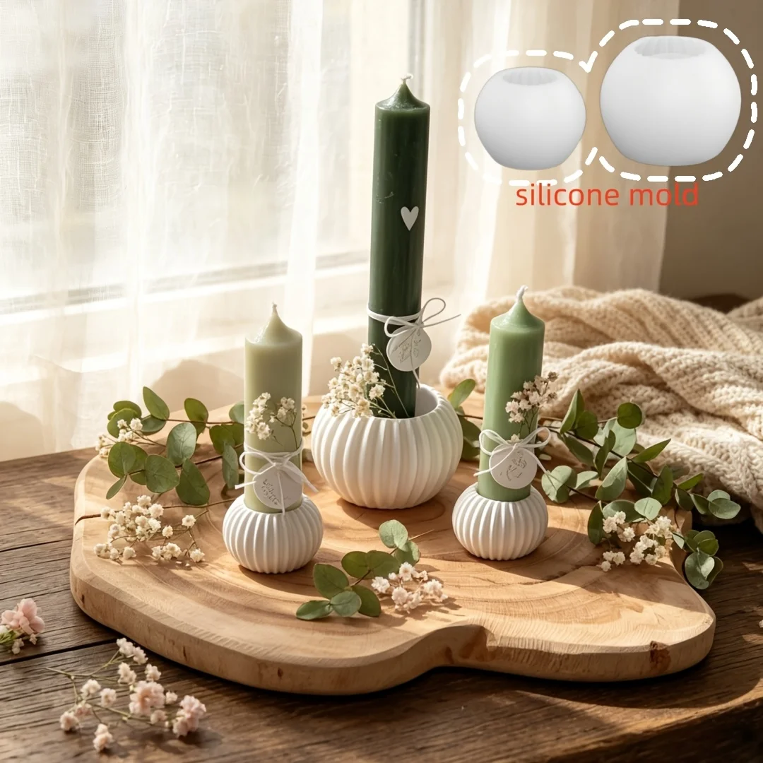 Resin Silicone Mold, Striped Candle Holder Candle Base Silicone Mold, Drip Mold,Daily Atmosphere Decoration Candle Holder Mold,