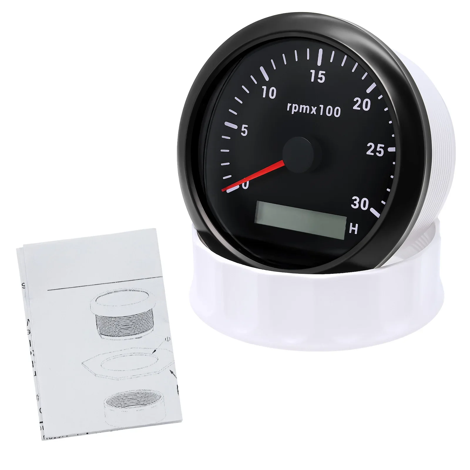 Drehzahlmesser für Auto, LKW, Boot, 85mm, 3k RPM, Geschwindigkeitsanzeige, digitaler Betriebsstundenzähler, Drehzahlsensor, 7-farbige Hintergrundbeleuchtung, 12V 24V – Detail 17