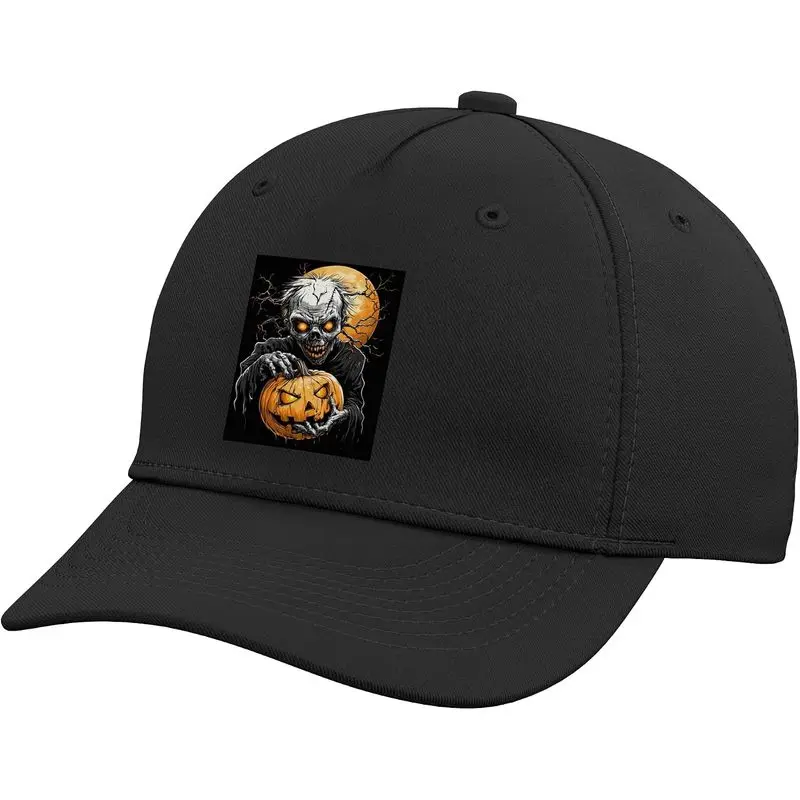 Zombie Pumpkin Halloween Creepy Scary Halloween Zombie Adjustable Baseball Hat