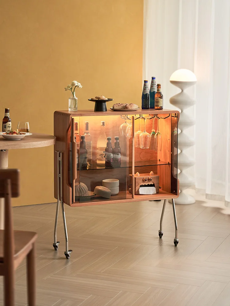 

Solid wood removable wine cabin et light luxu y di ning side cabin et li ving r oom lock r cherry wo od stor age