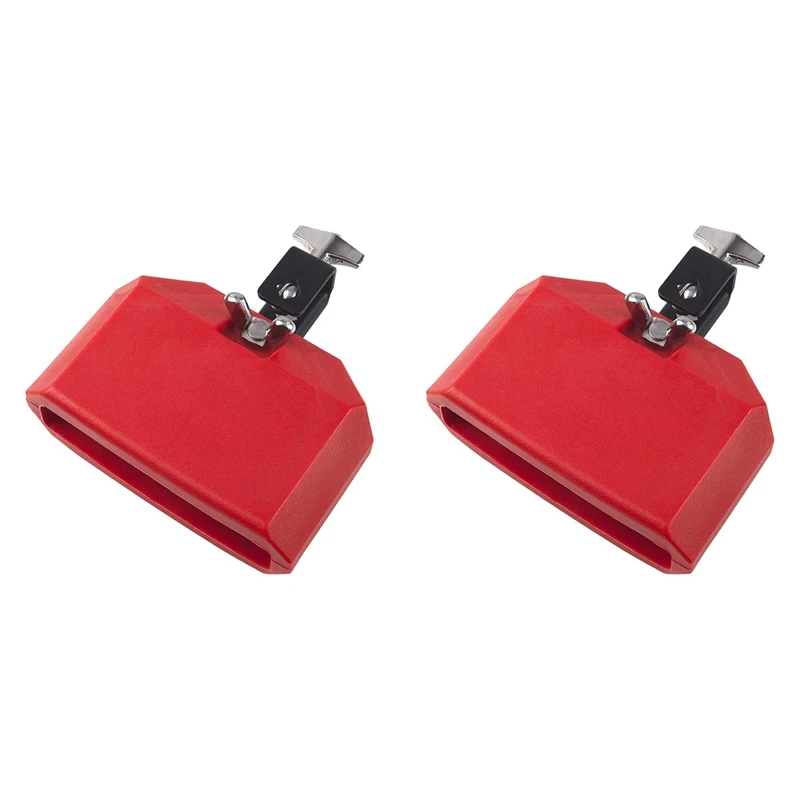 

2Pcs 5 Inch Jam Block,Plastic Musical Percussion Block Compatible With Latin Drum Instrument (Red)