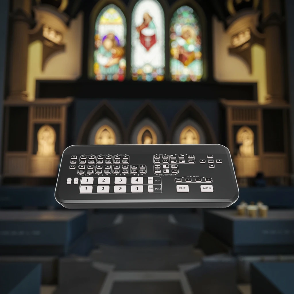 

1080P Broadcast Stream Seamless Switch 4 Channel Live Streaming Switcher Video Capture Mini Mixer TV Broadcasting