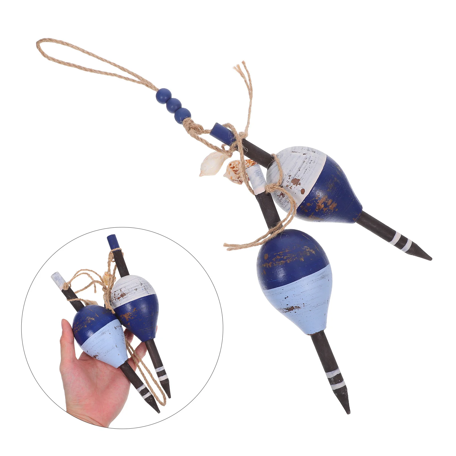 

Wooden Nautical Buoy Wall Hanging Mediterranean Style Coastal Buoy Decoration Vintage Rustic Beach House Wall Art