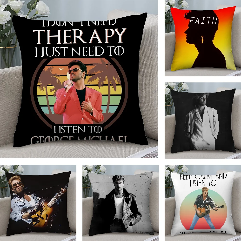 G-George Michael Singer Pillow Case Short Plush Pillow Covers Sofa Decorative Gift Home Double-sided Printing Cushion Cover