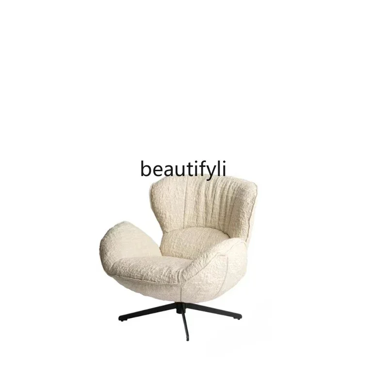 Asmt09 Designer Single Sofa Rotating Wingback Chair Leisure Chair Nordic Modern Living Room Light Luxury Snail Italian Style