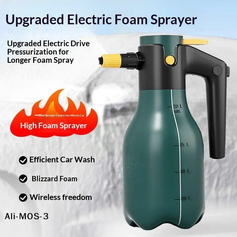 

【S】2L Electric Foam Sprayer Cordless High Pressure Foam Cannon 60° Adjustable Car Wash Cannon For Car Washing Garden Cleaning