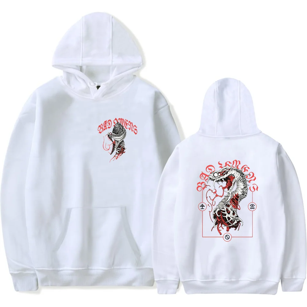 Bad Omens merch Serpent Tongue Hoodie Unisex Snake Print fashion long sleeved hooded sweatshirt sportswear for Men and Women