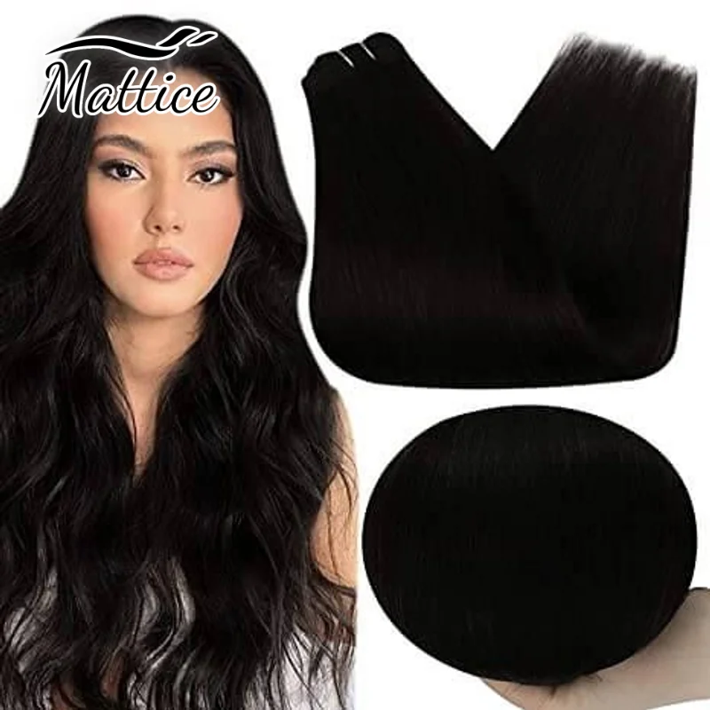 Straight Brazilian Genius Weft Human Hair Bundles One Donor Double Drawn Natural Color Human Hair Wave 50G Women Hair Extensions