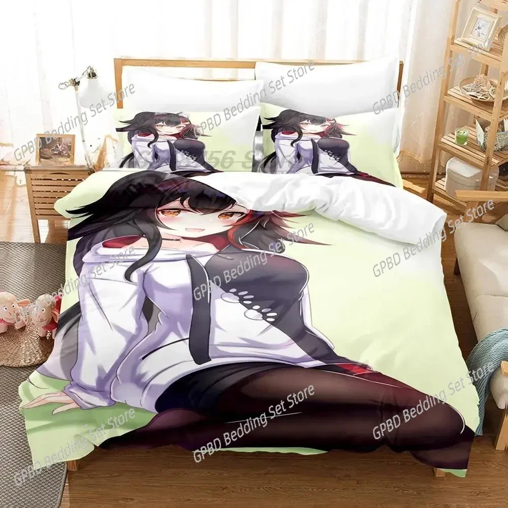 

3D Anime Kawaii Girls Ookami Mio 3D Bedding Set Duvet Cover Pillowcases Single Twin Full Queen King Size Home Decor Quilt Boys G