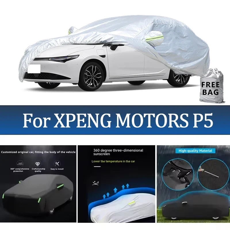 

Для XPENG MOTORS P5 уличная защита полный автомобильный чехол снежный чехол солнцезащитный козырек водостойкий пылезащитный внешние автомобильные аксессуары