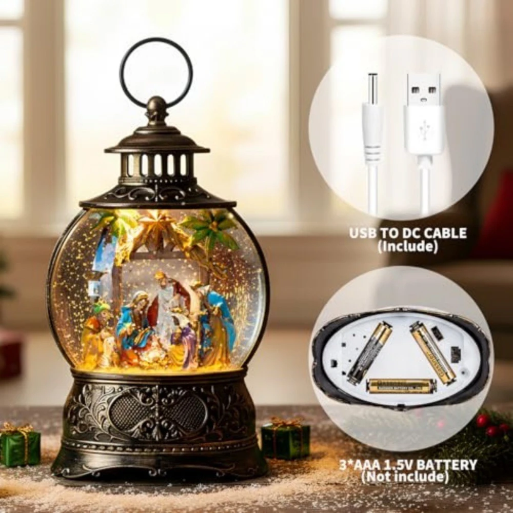 

Jesus Descent Crystal Ball Elegant Crystal Ball Festival Decoration Gift Christmas Eve Music Water Lantern Decorative Balls