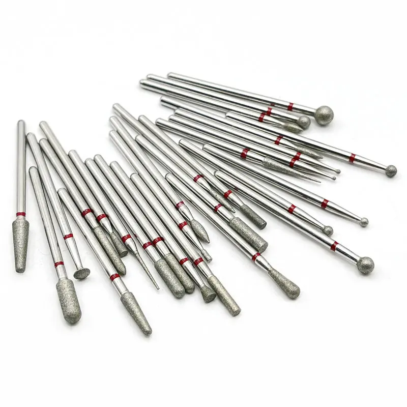 10pc Diamond Nail Drill Cuticle Clean Bit Set Milling Cutter for Manicure Electric Cutter Bits Accessories Dead Skin Remove Tool